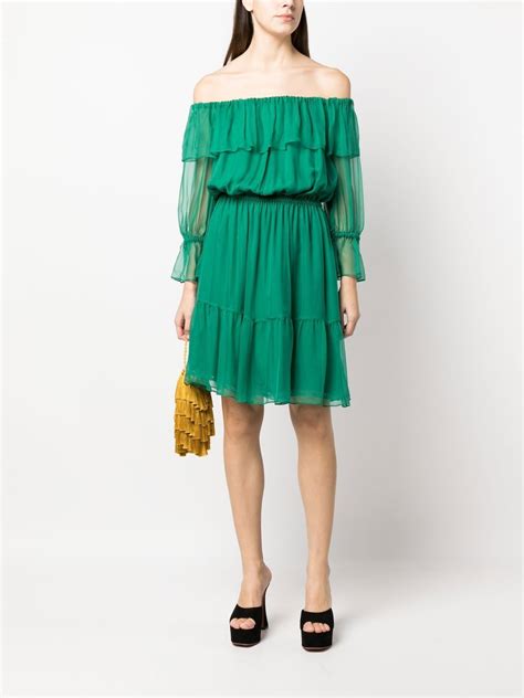 gucci white ruffle dress